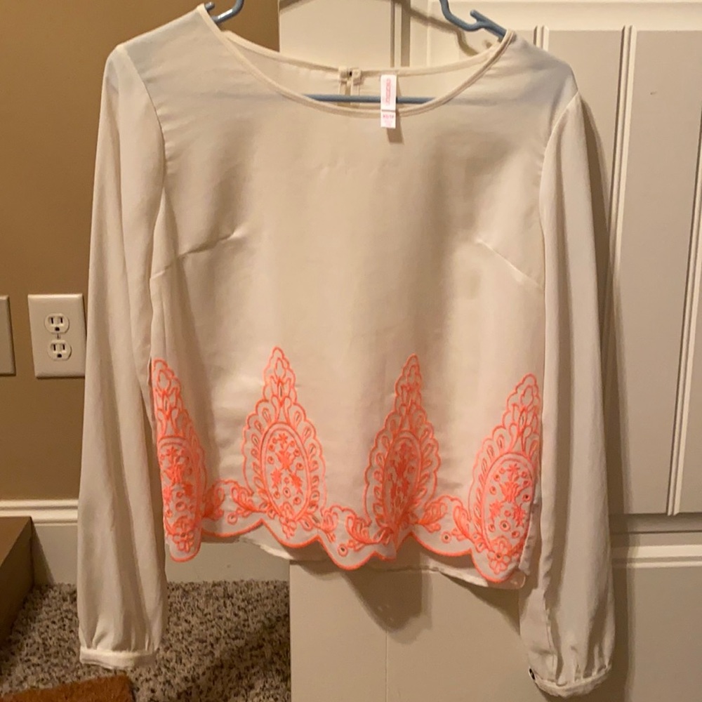 Long sleeve sheer blouse